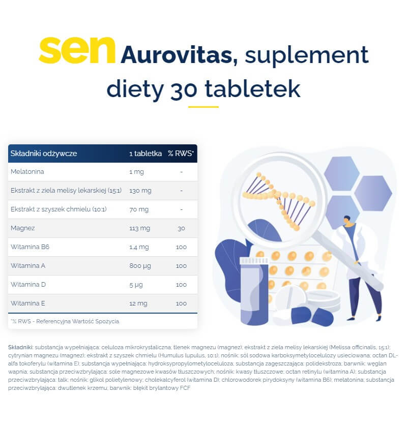 Sen AUROVITAS-melatonina_lek_apteka_poznanska_wlasciwosci\